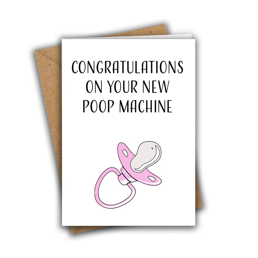 Congratulations On Your New Poop Machine Baby Card