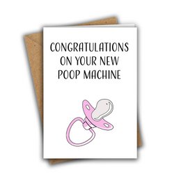 Congratulations On Your New Poop Machine Baby Card