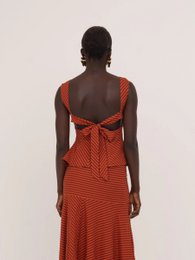 Colombina rood en oranje gestreepte gelegenheidstop