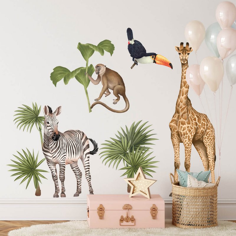 Etiqueta de la pared | Animales de Safari II
