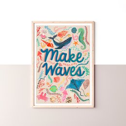 Machen Sie Wellen Sea Life Kunstdruck