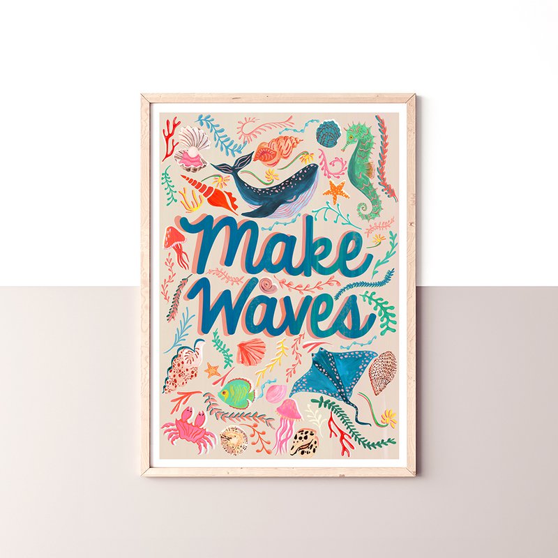 Machen Sie Wellen Sea Life Kunstdruck