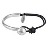 Unic silver-black leather bracelet