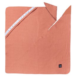 Soft, cozy newborn blanket in a warm brandy pink honeycomb pattern, perfect for snuggling and swaddling babies.