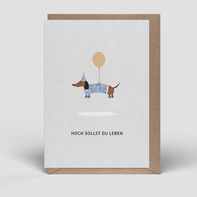 Carte pliante - carte d'anniversaire - teckel - N° 254