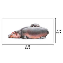 Flodhest - Baby lykønskningskort, 21 x 10 cm, Flodhest, Kort