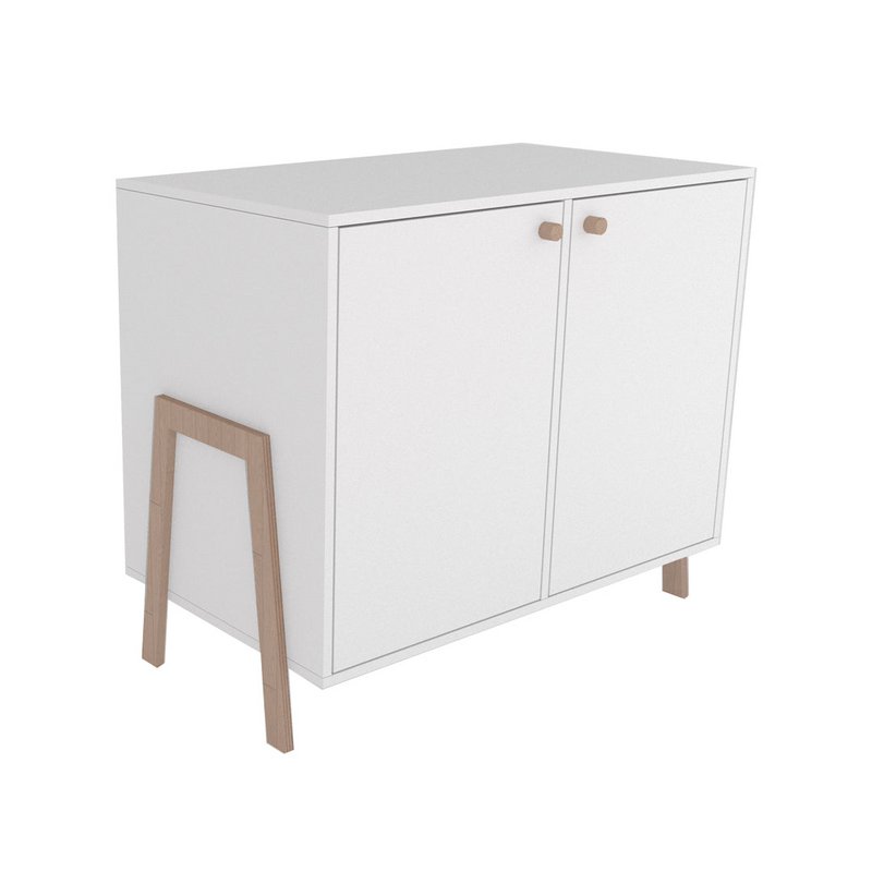 Komoda Polly Basic z drzwiami - Zielona