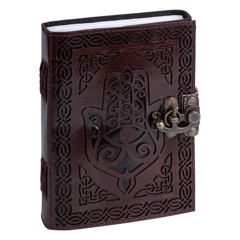 Main de journal en cuir avec une serrure