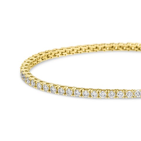 Tennis bracelet yellow gold, 3.42ct diamonds, 17.0 cm