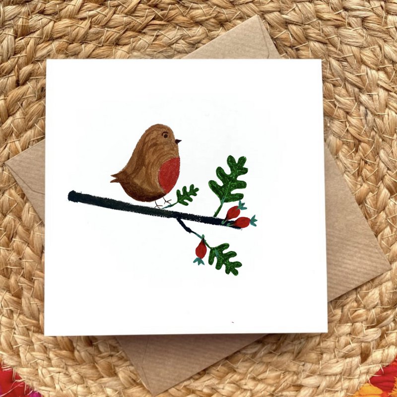 Karte Robin auf Ast