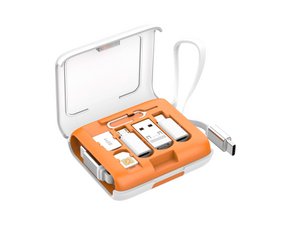 Techancy Multifunktionsbox TV3740, einziehbares USB-C-Kabel, 80 cm, 60 W, Lade- und Datenadapter-Set, Orange
