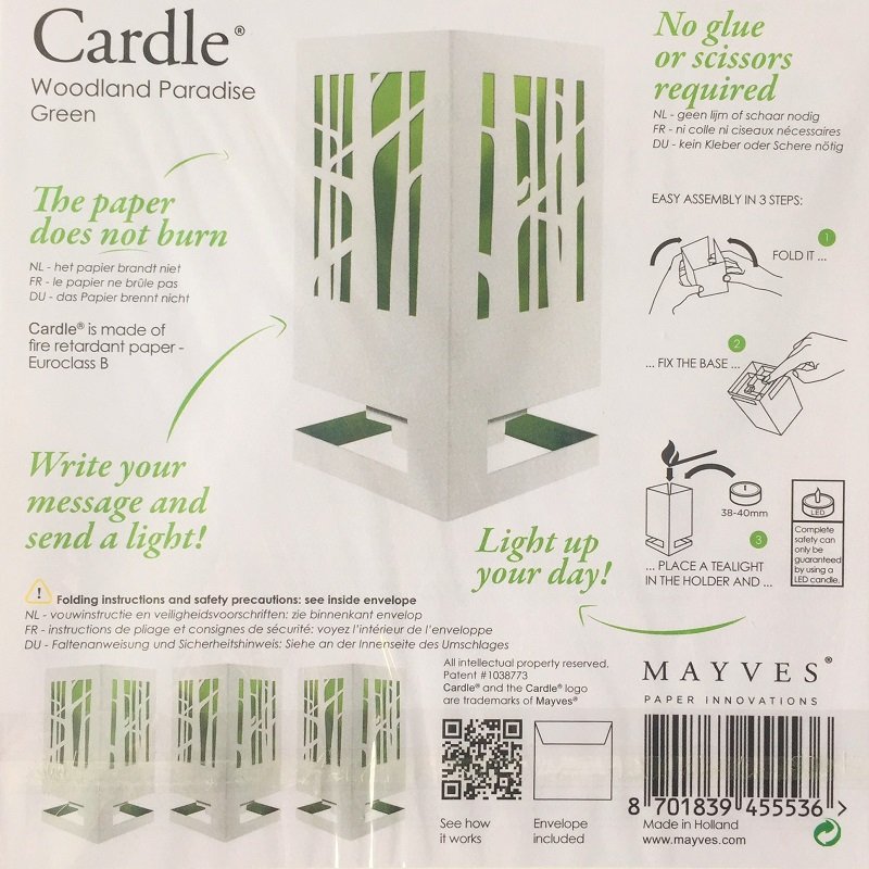 CARDLE Woodland Paradise Green (Woodland Paradise) - Candle Holder Greeting Card 
