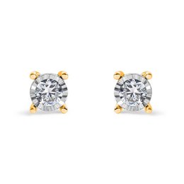 Tweekleurige oorbellen met schijf van 3,30 mm en diamanten van 2,30 mm (0,10 Cts HSI2)