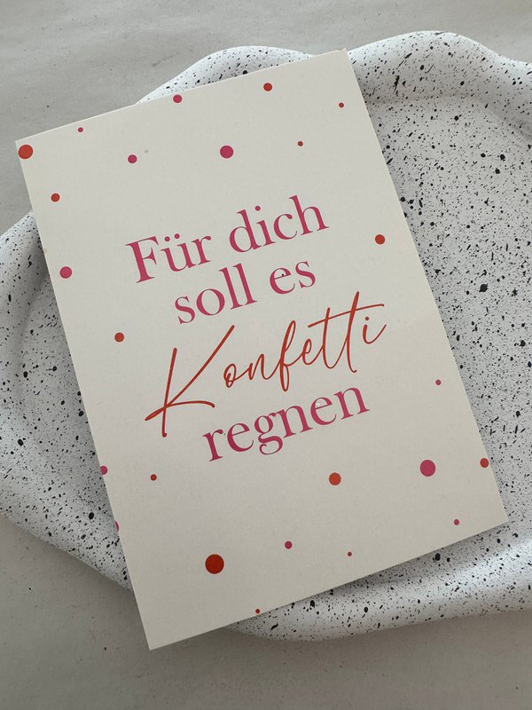 Postcard for you should rain confetti