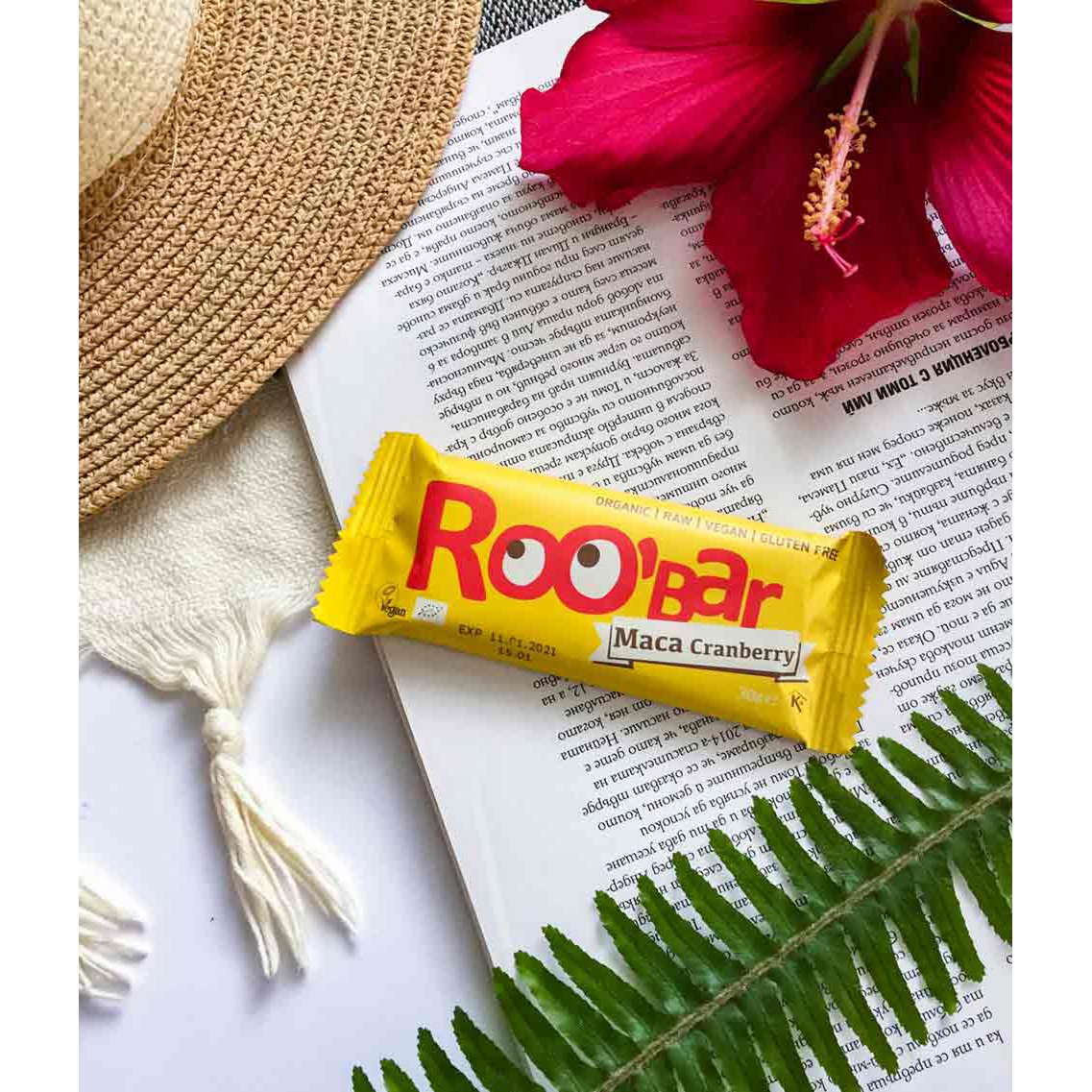 Maca & Cranberry Bar, organic, Roobar, 30g