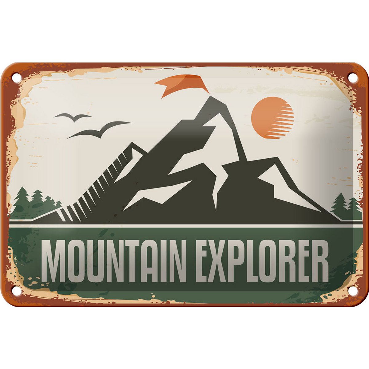 Tin Sign Retro 18x12cm Mountain Explorer Decoration
