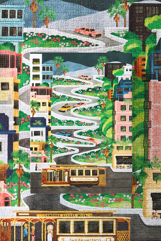 LOMBARD STREET - Jigsaw Puzzle 1000 brikker