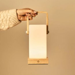 Harper lysebrun trælampe