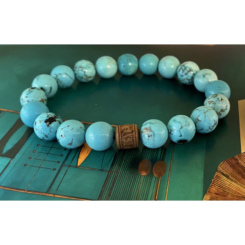 Herrenarmband türkis / tibetische Gebetskette