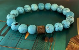 Herrenarmband türkis / tibetische Gebetskette