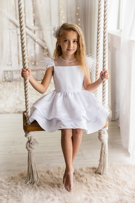 Angel white luxury dress for girls