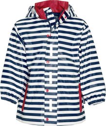 Regnfrakke Maritime - marineblå/hvid