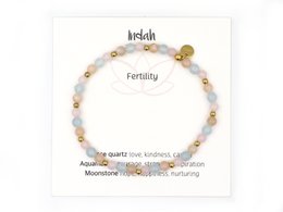 Natuursteen armband fertility, zilver en goud