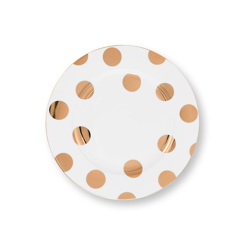 Plate Dot Delight White-Gold 23cm