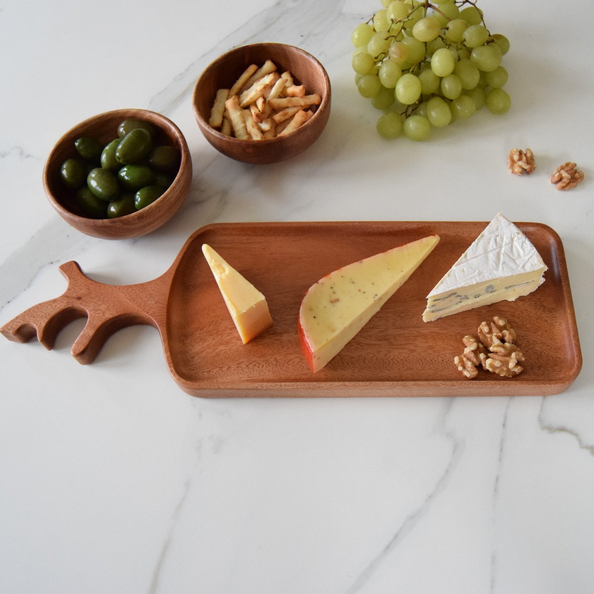 Khaya Wood - Antler Serving Tray