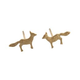 Foxy lady earrings - Stud earrings featuring a pair of gold-toned fox designs.