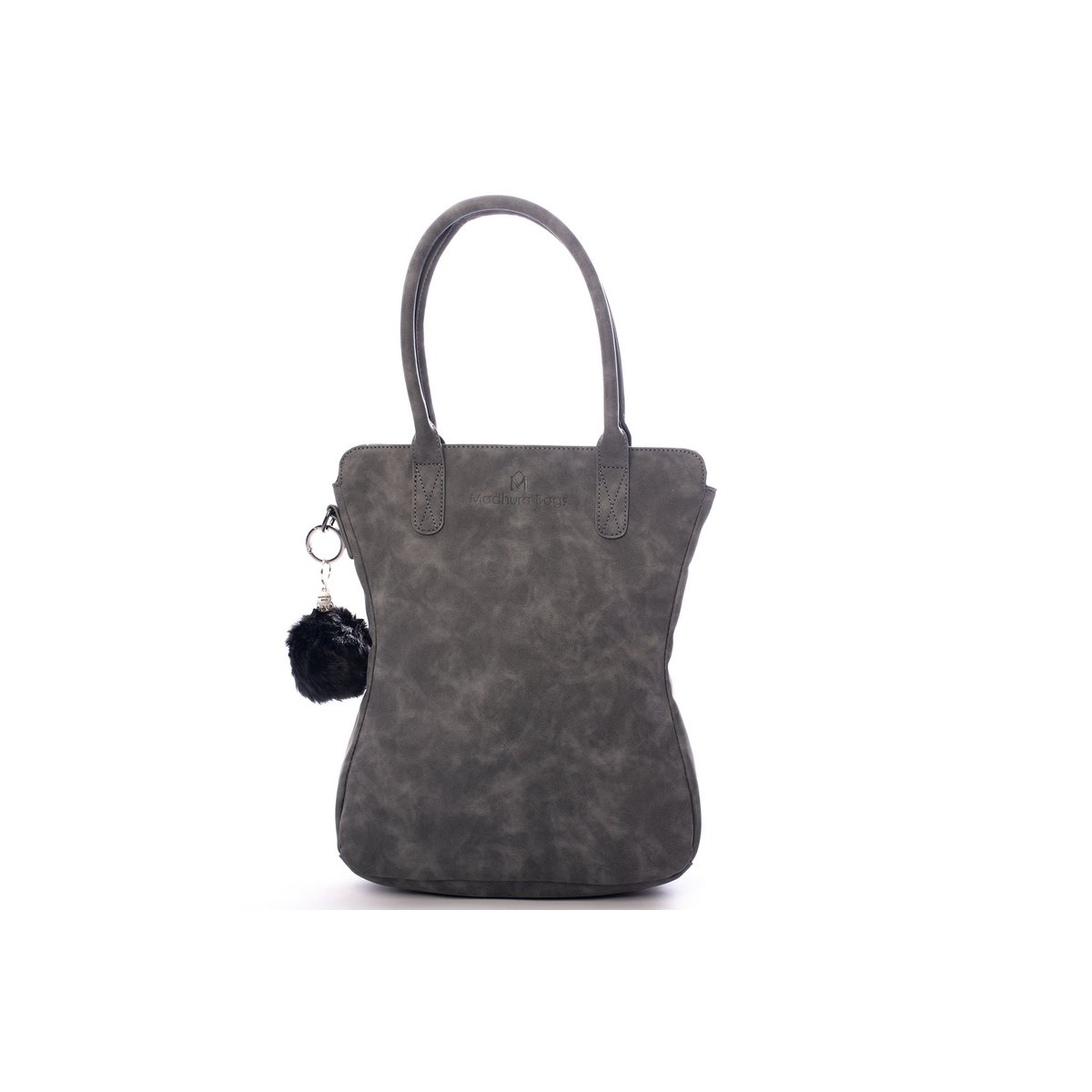 Borsa a mano curva grigia