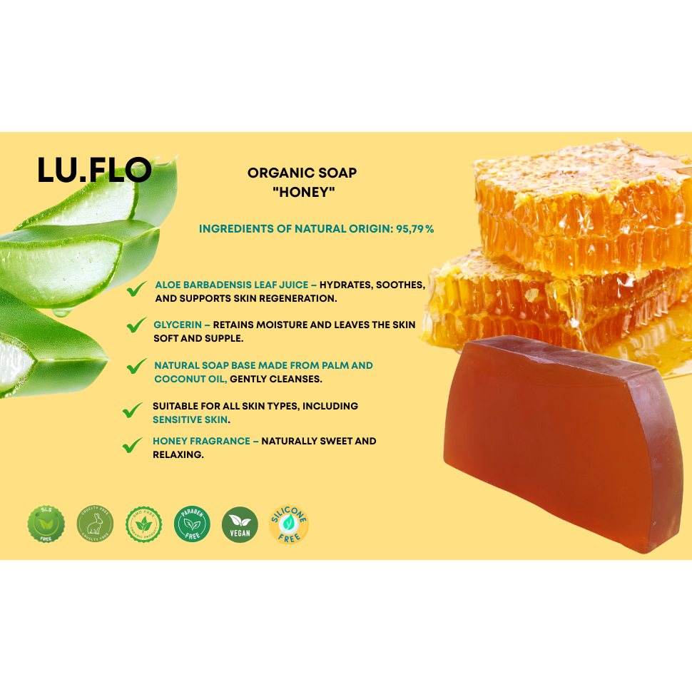 Saponetta al miele biologico con glicerina e aloe vera