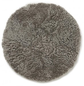 Curly pad sheepskin - round_Natural Grey