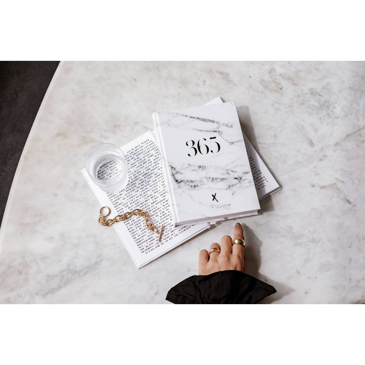 Notebook "365", A5, marble white
