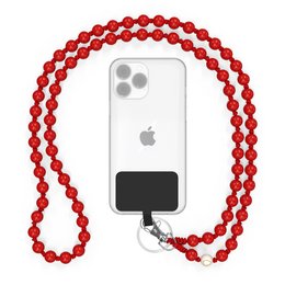 Mobiele telefoonketting universeel, houten kralen, handgemaakt - The Watermelon