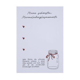  A notepad with a whimsical illustration of mushrooms and the text "Wer trödelt, hat mehr vom Leben" which translates to "Who dawdles, gets more out of life".