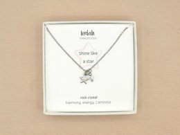 Ketting rock, ster en berg kristal, zilver of goud stainless steel