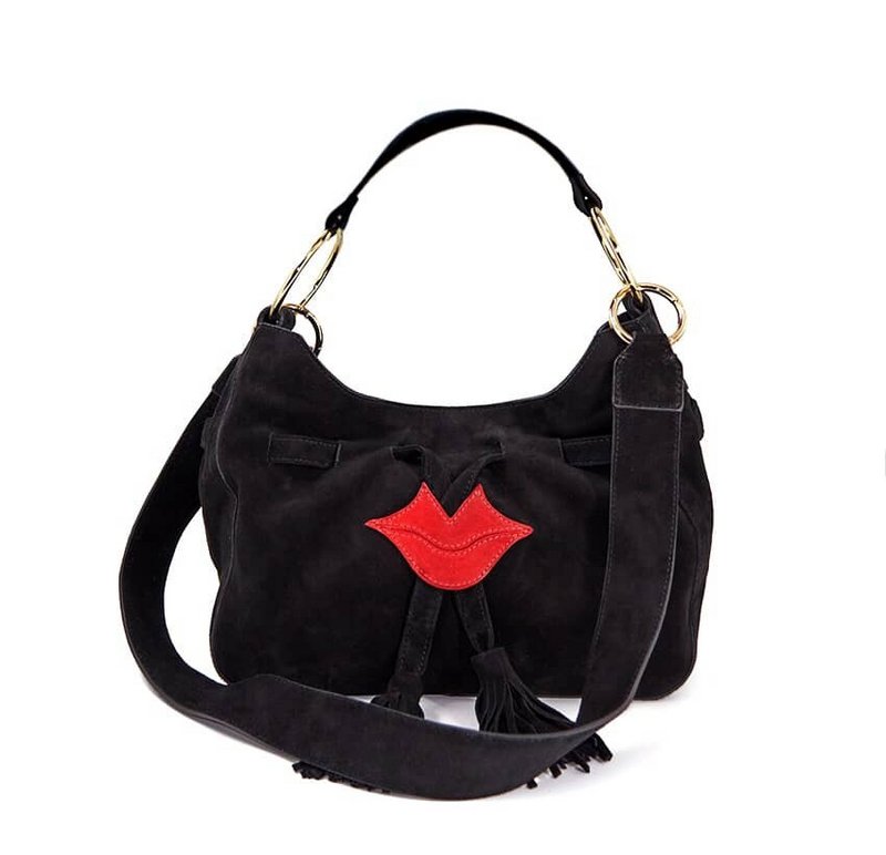 Borsa tote morbida MIKI CITY nera e rossa