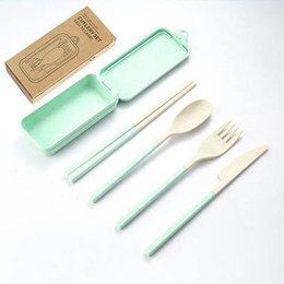Kit posate staccabili e portatili - con custodia - 8 colori disponibili