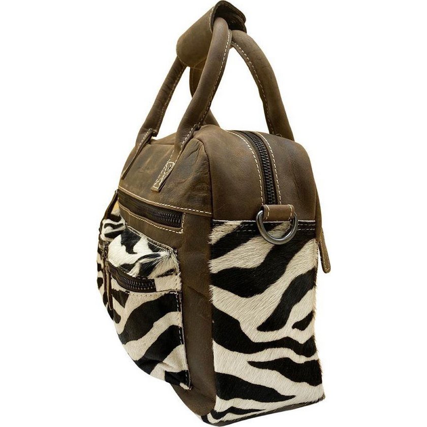 BROWN ZEBRA TAS - BASSA DADIE CrossBody in stile Cowboybag (Westernbag)