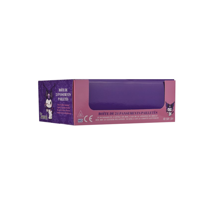 Kuromi - Caja Metálica de Vendas con Purpurina (24 Vendas)