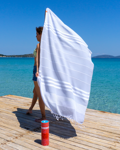 TOWEL TO GO MALIBU Cotton Beach Towel 180x100 cm | Spa Sauna Towel | Grey | with Gift Box