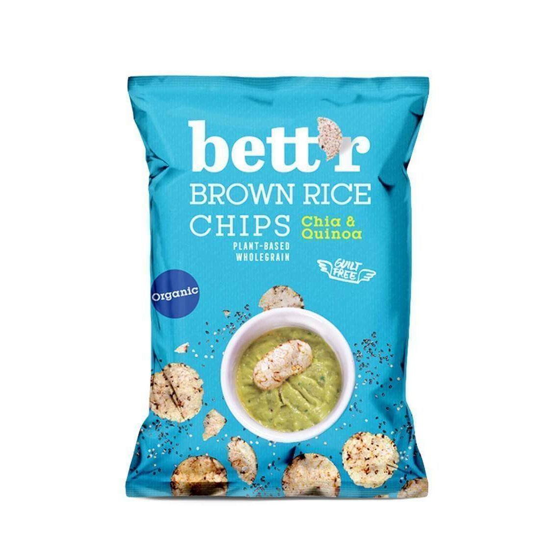 Brown Rice Chips Chia & Quinoa, organic, Bett'r, 60g