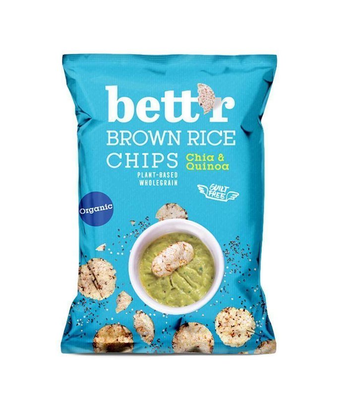 Brown Rice Chips Chia & Quinoa, organic, Bett'r, 60g