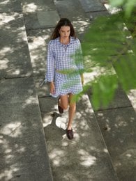 Chemise bleue à carreaux Commute