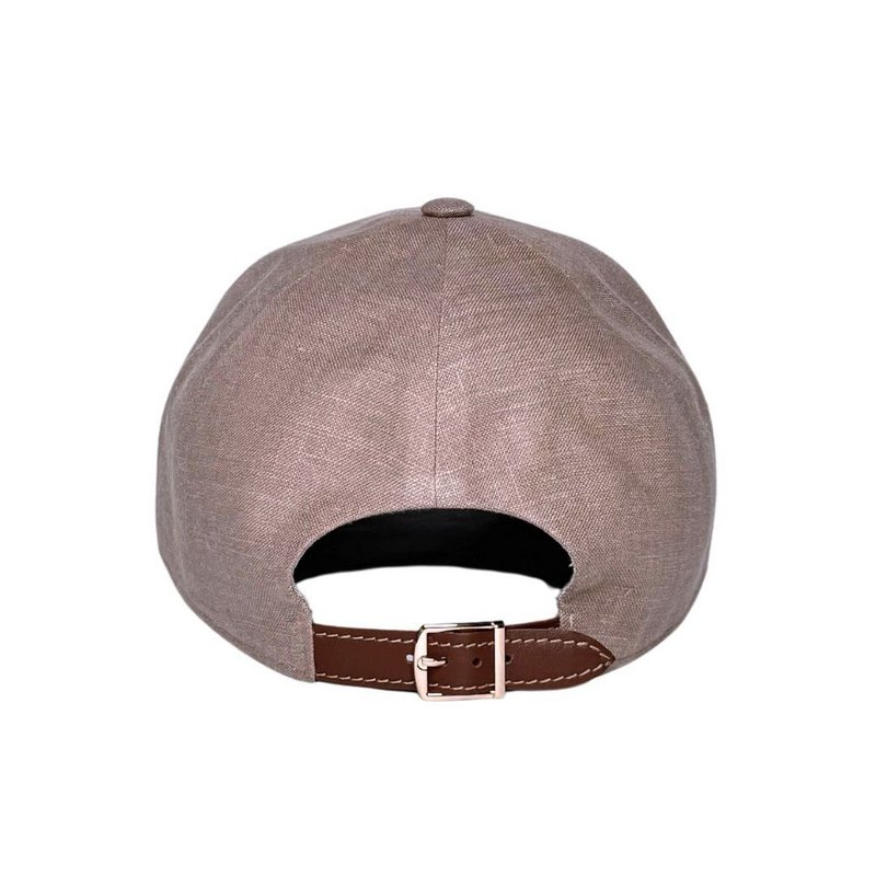 Gorra de béisbol de lino beige capuchino | Gorra neutra minimalista | Estructura blanda