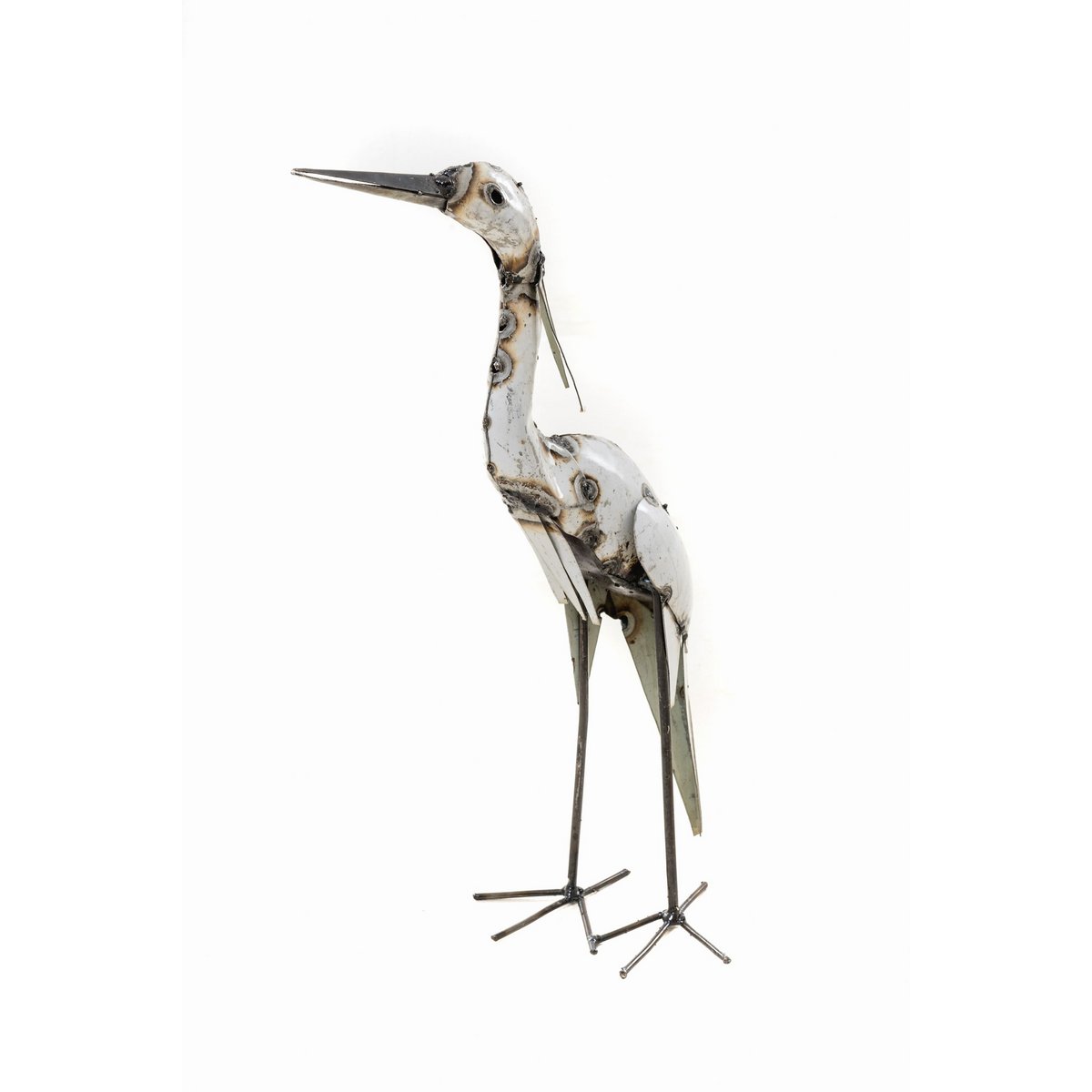 ZIMBA-ARTS METALEN GROTE EFFEN WITTE REIGER