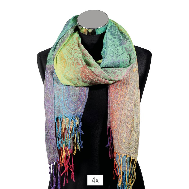 Paquet écharpe, 100% polyester, VE 4, multicolore
