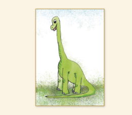Brontosaurus Poster A3 – Getekende Dinosaur