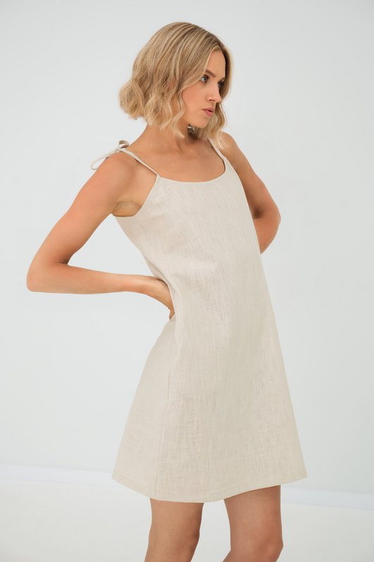 COAST – Ärmelloses Unterkleid aus Leinen mit Taschen